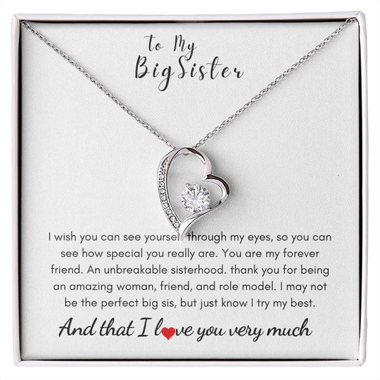 To My Big Sister - Forever Love Necklace - Unbreakable Gift For Mom, necklace For Wife, Gift For Mother's Day