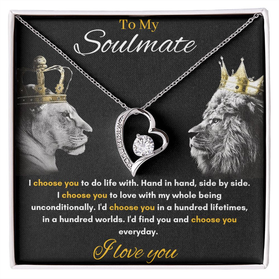 To My Soulmate - Forever Love Necklace - Hand in Hand Gift For Mom, necklace For Wife, Gift For Mother's Day