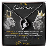 To My Soulmate - Forever Love Necklace - Hand in Hand Gift For Mom, necklace For Wife, Gift For Mother's Day