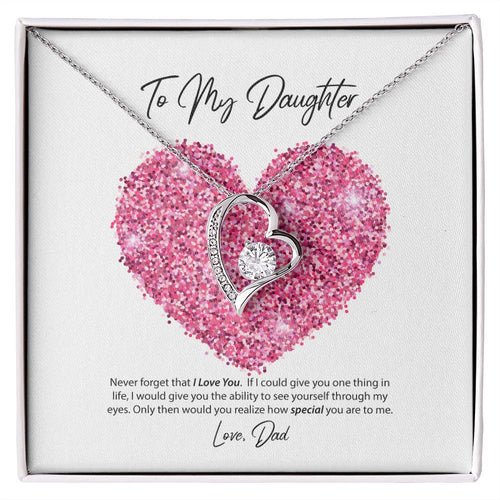 To My Daughter Love Dad Forever Love Necklace