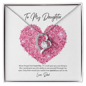 To My Daughter Love Dad Forever Love Necklace