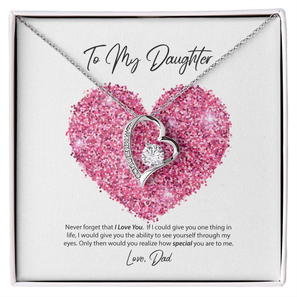 To My Daughter Love Dad Forever Love Necklace