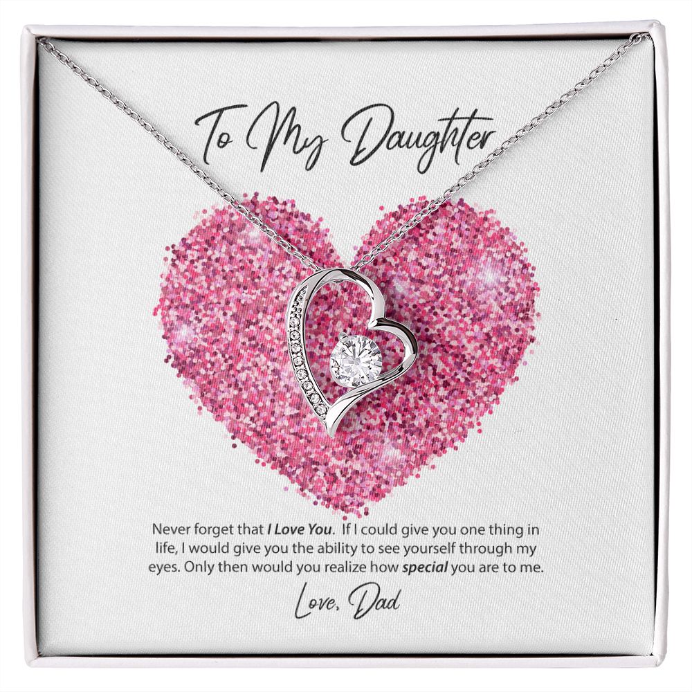 To My Daughter Love Dad Forever Love Necklace