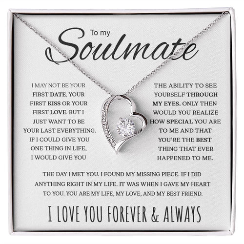 To My Soulmate | My Life My Love My Best Friend | Forever Love Necklace
