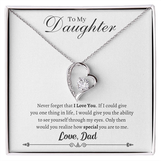 To My Daughter - Never Forget - Love Dad - Forever Love Necklace Gift For Mom, necklace For Wife, Gift For Mother's Day