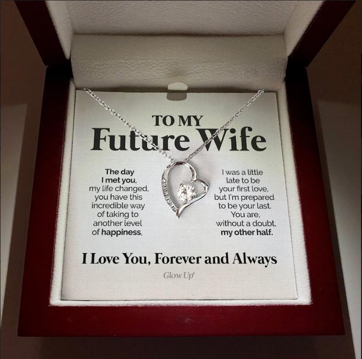 Namashops - Forever Love Necklace - To My Future Wife - Forever Love - My Other Half, Gift For Wife, For Mom, Gift For Christmas, Birthday