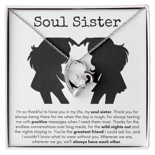 Soul Sister - Forever Love Necklace - Silhouette Gift For Mom, necklace For Wife, Gift For Mother's Day