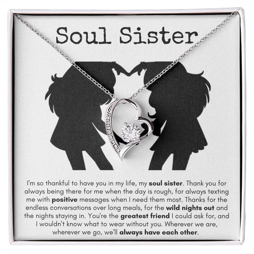 Soul Sister - Forever Love Necklace - Silhouette Gift For Mom, necklace For Wife, Gift For Mother's Day