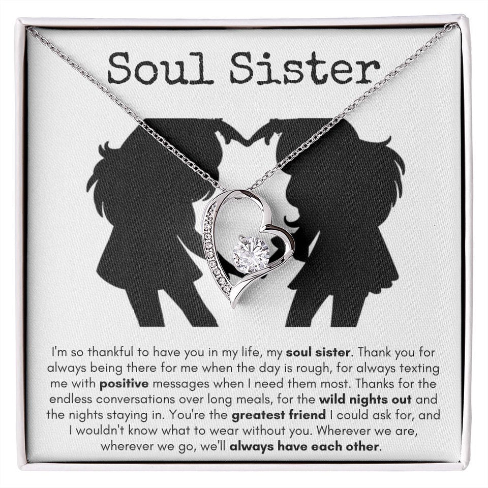 Soul Sister - Forever Love Necklace - Silhouette Gift For Mom, necklace For Wife, Gift For Mother's Day