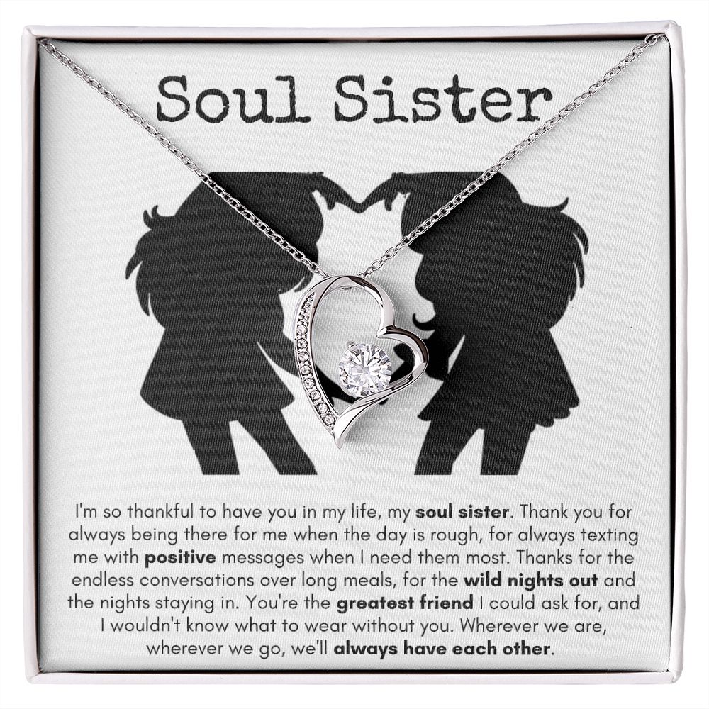 Soul Sister - Forever Love Necklace - Silhouette Gift For Mom, necklace For Wife, Gift For Mother's Day