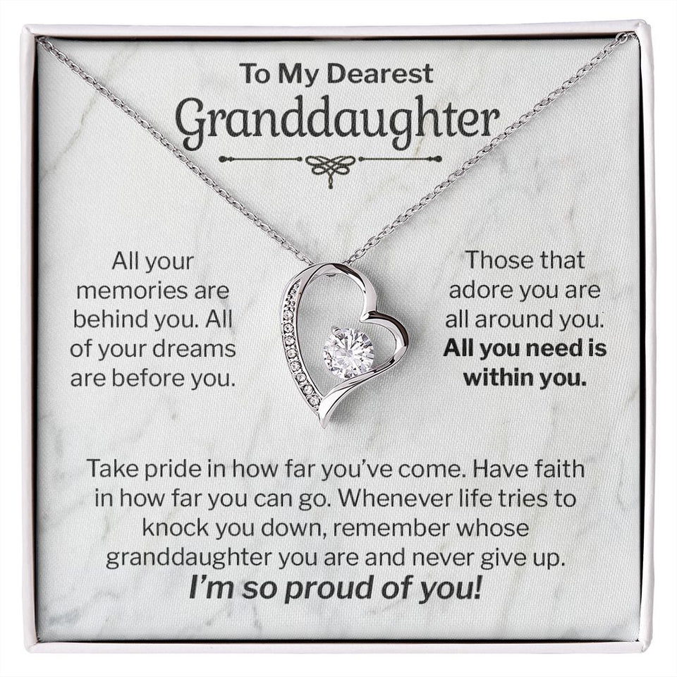 My Dearest Granddaughter Gift - All You Need is Within You - Forever Love Necklace