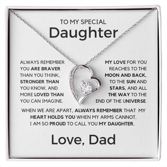 Gift for My Special Daughter from Dad - Moon and Back Love Dad, Necklace for Daughter, Gift for Daughter, Forever Love Necklace