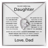 Gift for My Special Daughter from Dad - Moon and Back Love Dad, Necklace for Daughter, Gift for Daughter, Forever Love Necklace