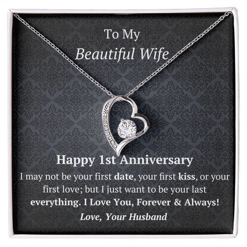Wife - 1st Anniversary - Forever Love Heart Necklace