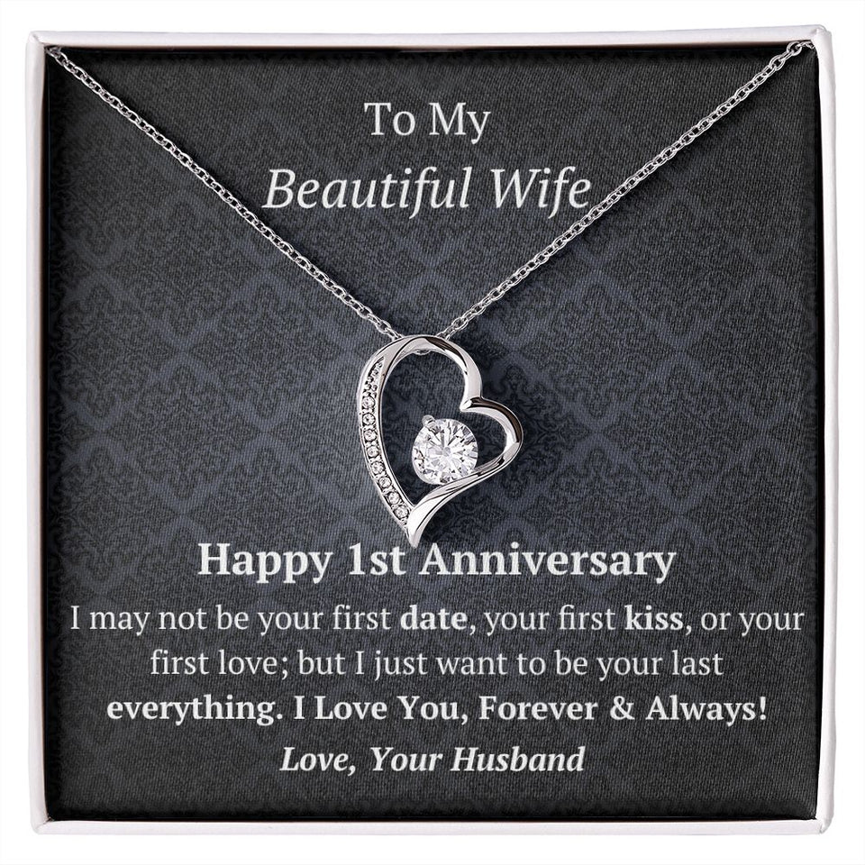 Wife - 1st Anniversary - Forever Love Heart Necklace