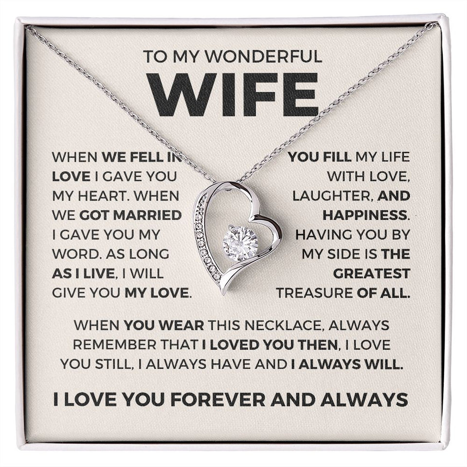 Gift for Wife, Valentine Necklace for Wife - Greatest Treasure - Forever Love Necklace