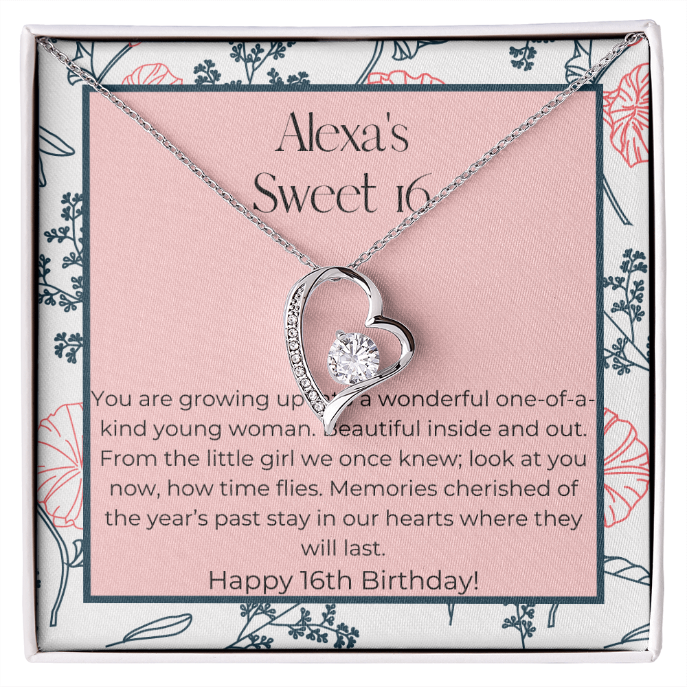 Personalized Sweet 16 Forever Love Necklace
