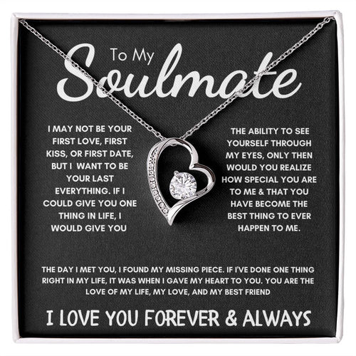 To My Soulmate - Forever Love Necklace - The Day I Met You - Black Card