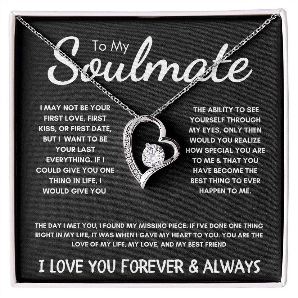 To My Soulmate - Forever Love Necklace - The Day I Met You - Black Card