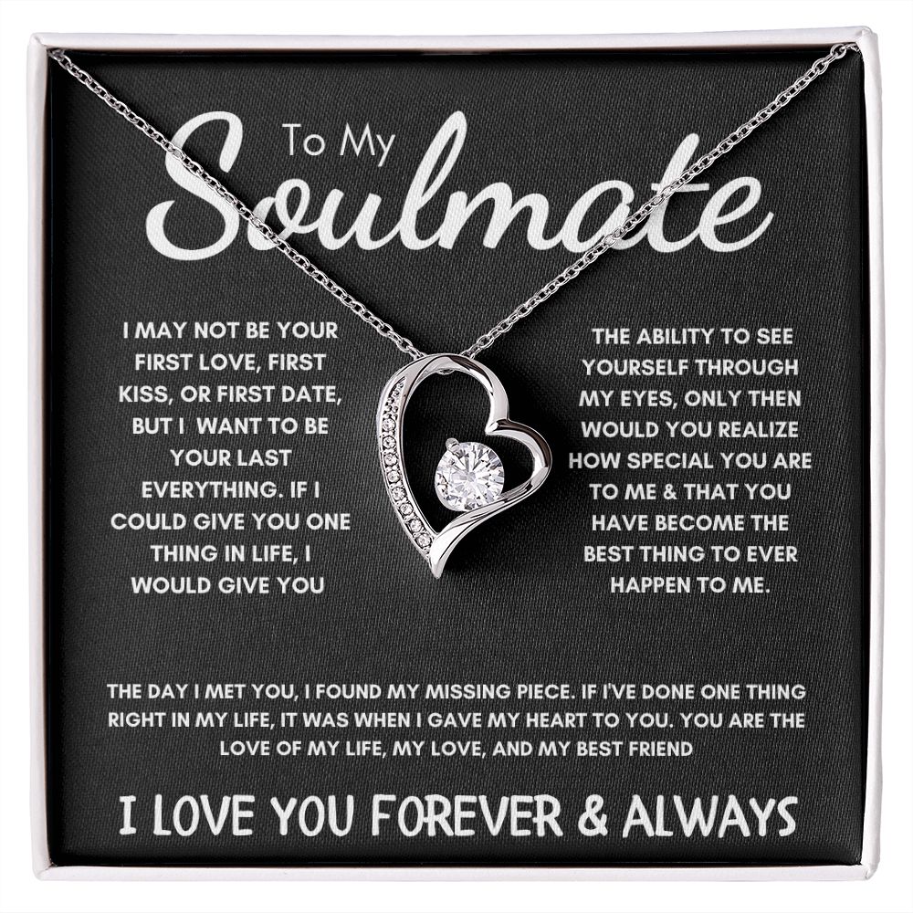To My Soulmate - Forever Love Necklace - The Day I Met You - Black Card