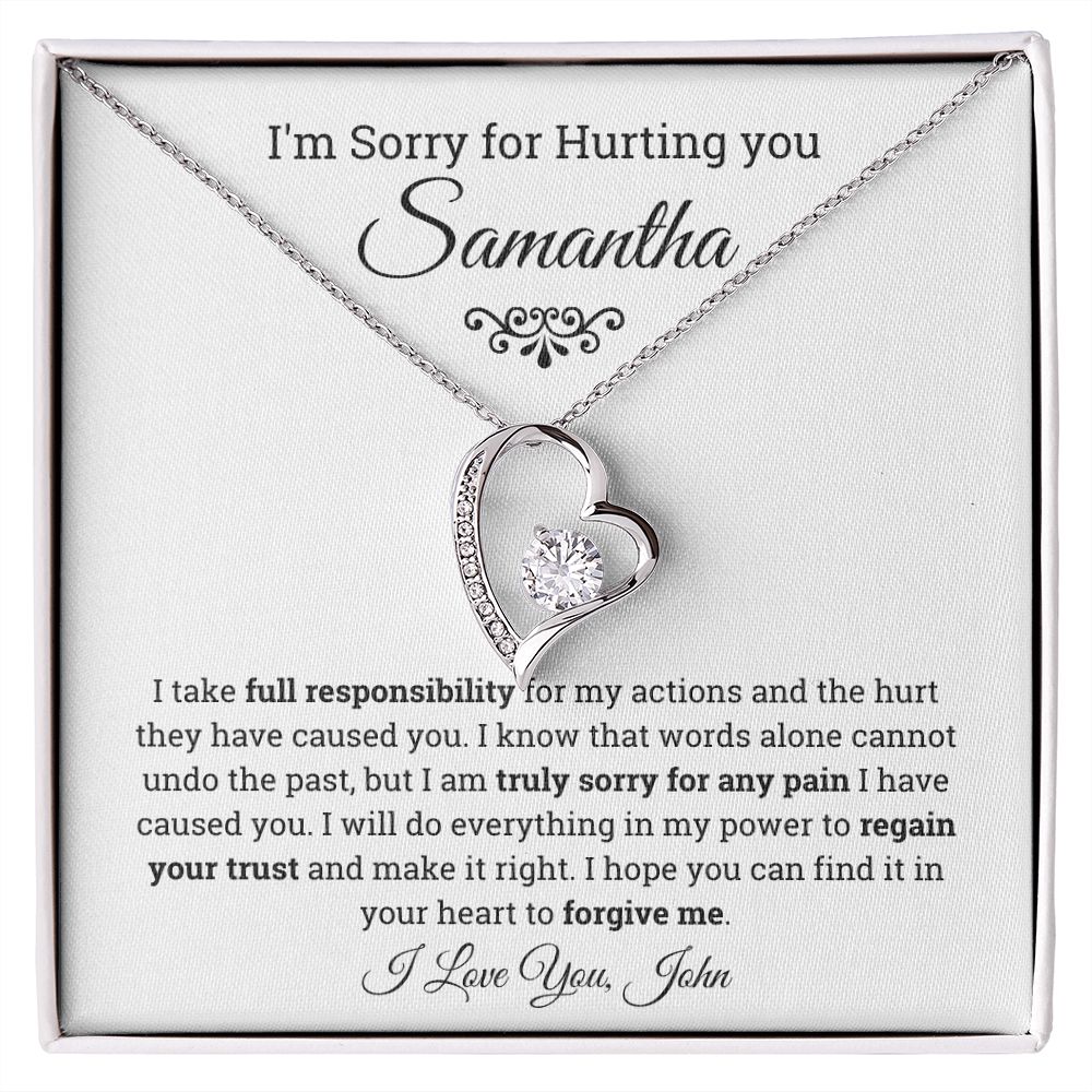 Personalized I'm Sorry Forever Love Necklace, Apology Gift