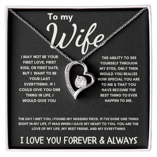 To My Wife - Forever Love Necklace - The Day I Met You - Black Card Gift For Mom, necklace For Wife, Gift For Mother's Day