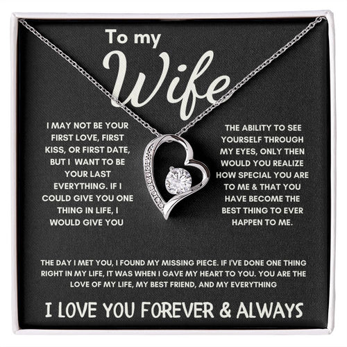 To My Wife - Forever Love Necklace - The Day I Met You - Black Card Gift For Mom, necklace For Wife, Gift For Mother's Day