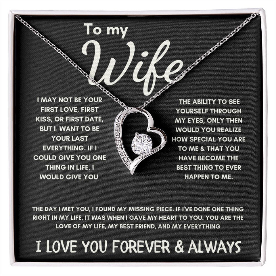 To My Wife - Forever Love Necklace - The Day I Met You - Black Card Gift For Mom, necklace For Wife, Gift For Mother's Day