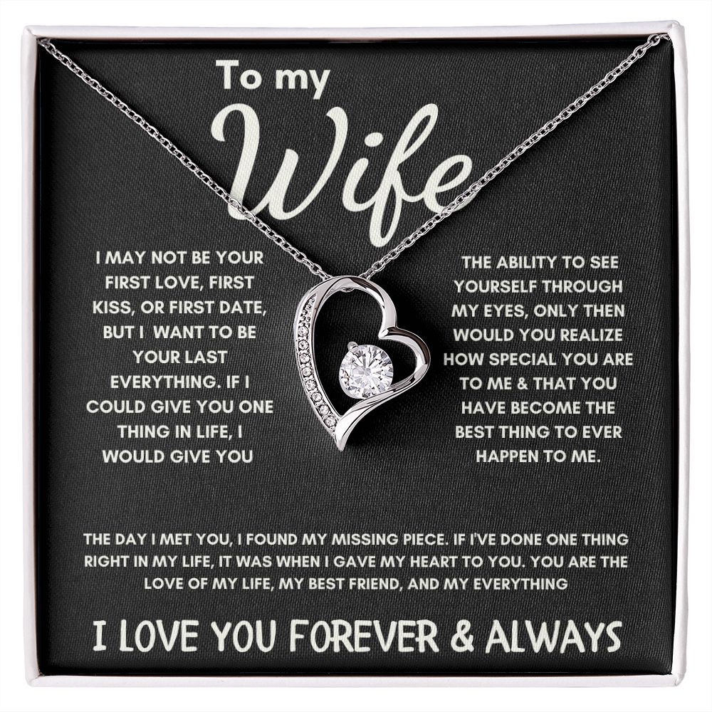 To My Wife - Forever Love Necklace - The Day I Met You - Black Card Gift For Mom, necklace For Wife, Gift For Mother's Day