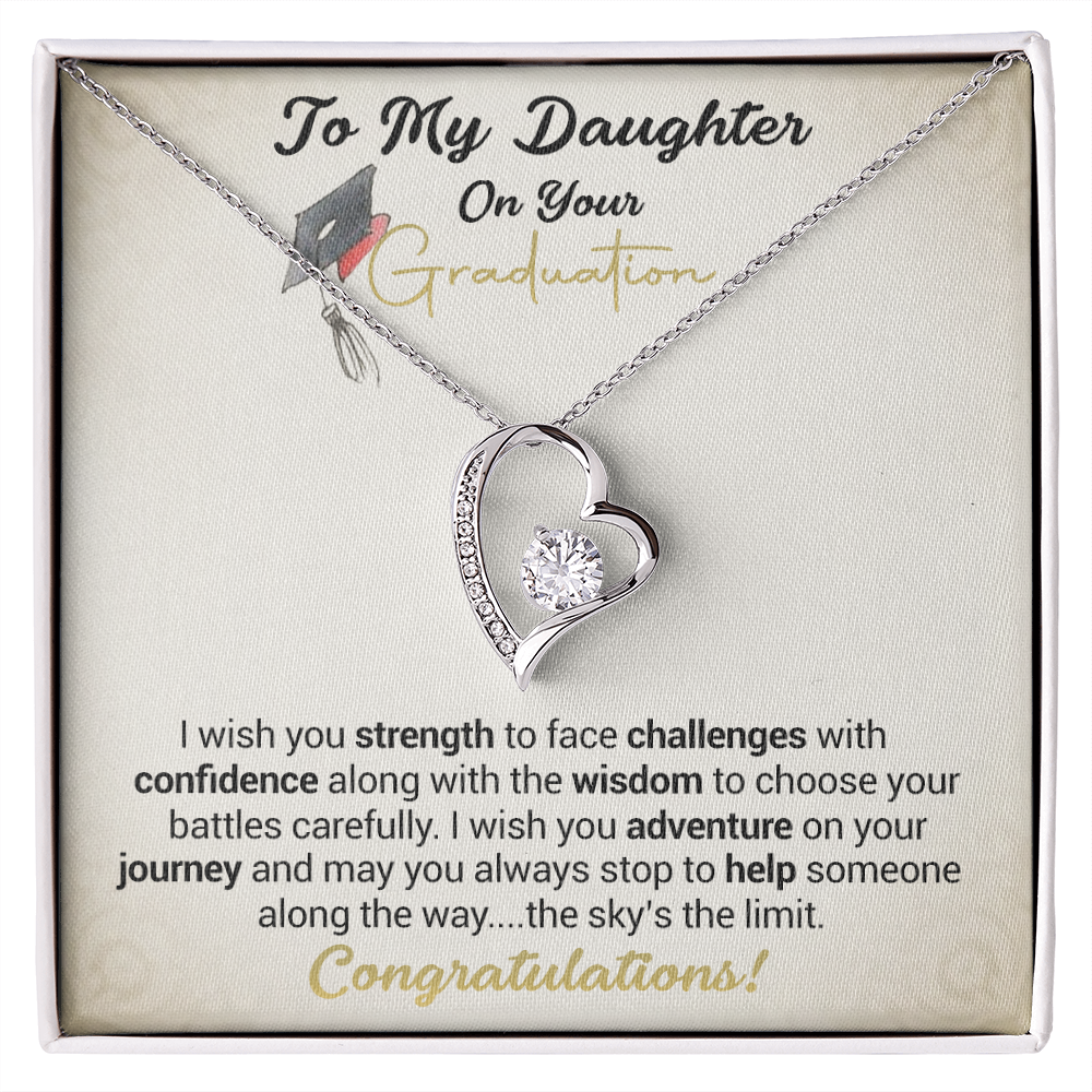To My Daughter On Your Graduation - I Wish You Strength - Forever Love Necklace