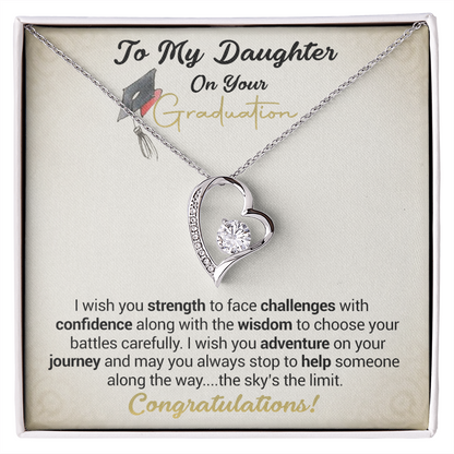 To My Daughter On Your Graduation - I Wish You Strength - Forever Love Necklace