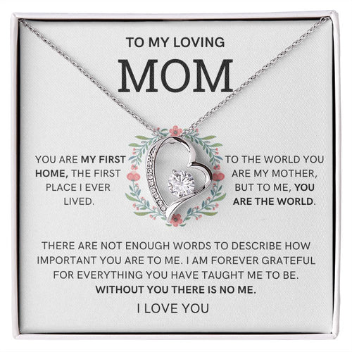 Loving Mom-Forever Love Necklace, Mom Son Gift, Mom Necklace from Daughter