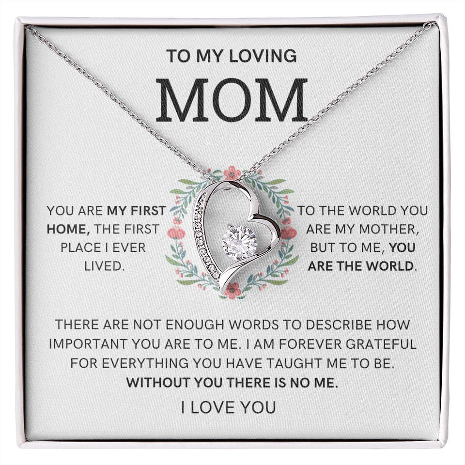 Loving Mom-Forever Love Necklace, Mom Son Gift, Mom Necklace from Daughter