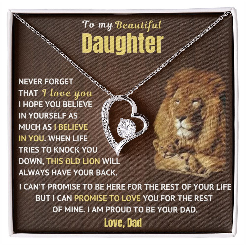 Dad to Daughter Necklace - Forever Love Necklace - Necklace Gift for Daughter from Dad