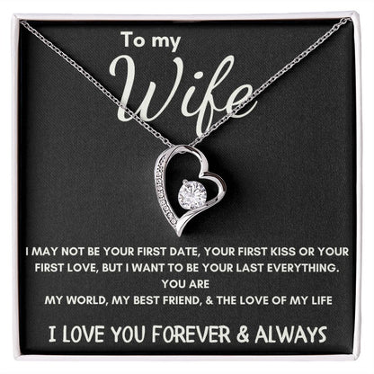 To My Wife - Forever Love - Love of My Life Necklace - Black Card Gift For Mom, necklace For Wife, Gift For Mother's Day