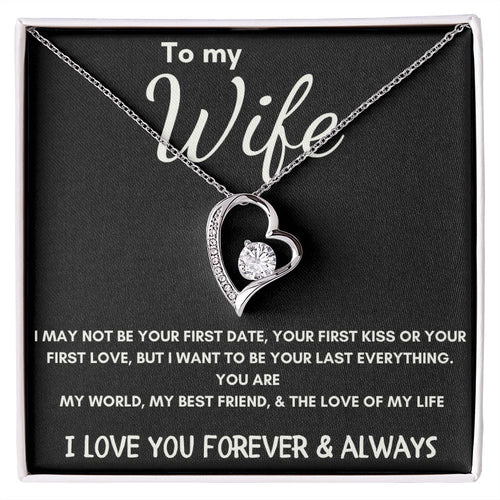 To My Wife - Forever Love - Love of My Life Necklace - Black Card Gift For Mom, necklace For Wife, Gift For Mother's Day