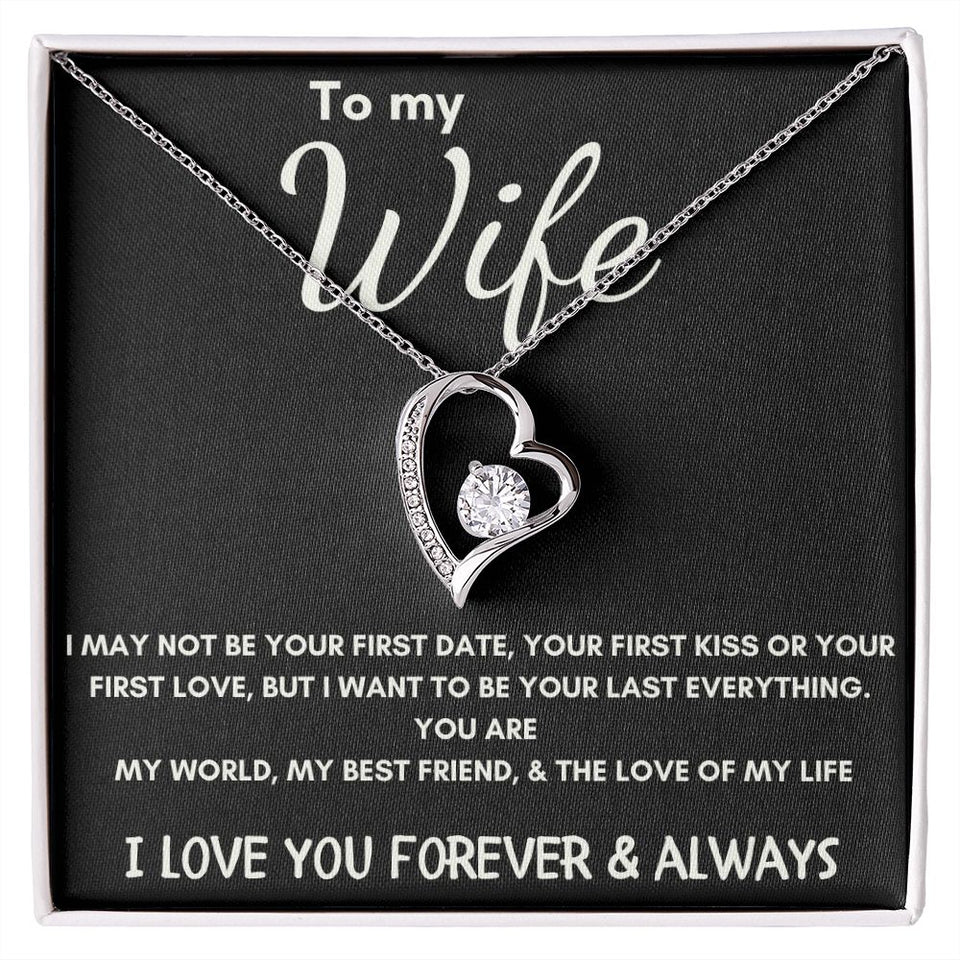 To My Wife - Forever Love - Love of My Life Necklace - Black Card Gift For Mom, necklace For Wife, Gift For Mother's Day