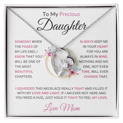 To My Precious Daughter Someday When The Pages Love Mom | Forever Love Necklace