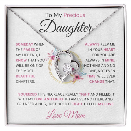 To My Precious Daughter Someday When The Pages Love Mom | Forever Love Necklace