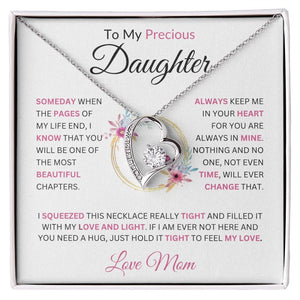 To My Precious Daughter Someday When The Pages Love Mom | Forever Love Necklace