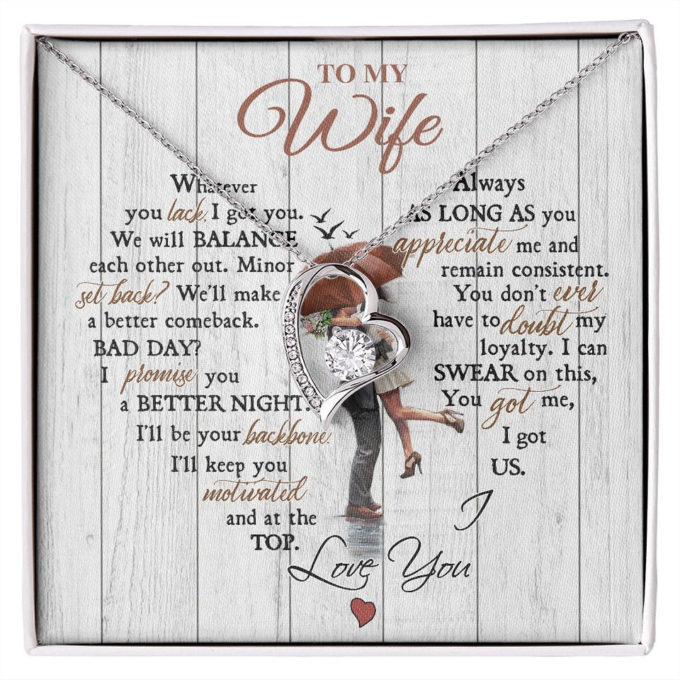 To My Wife | I'll Be Your Backbone | Forever Love Necklace | Christmas Gift for Wife
