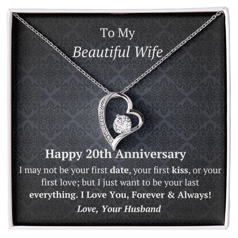 Wife 20th Anniversary - Forever Love Heart Necklace