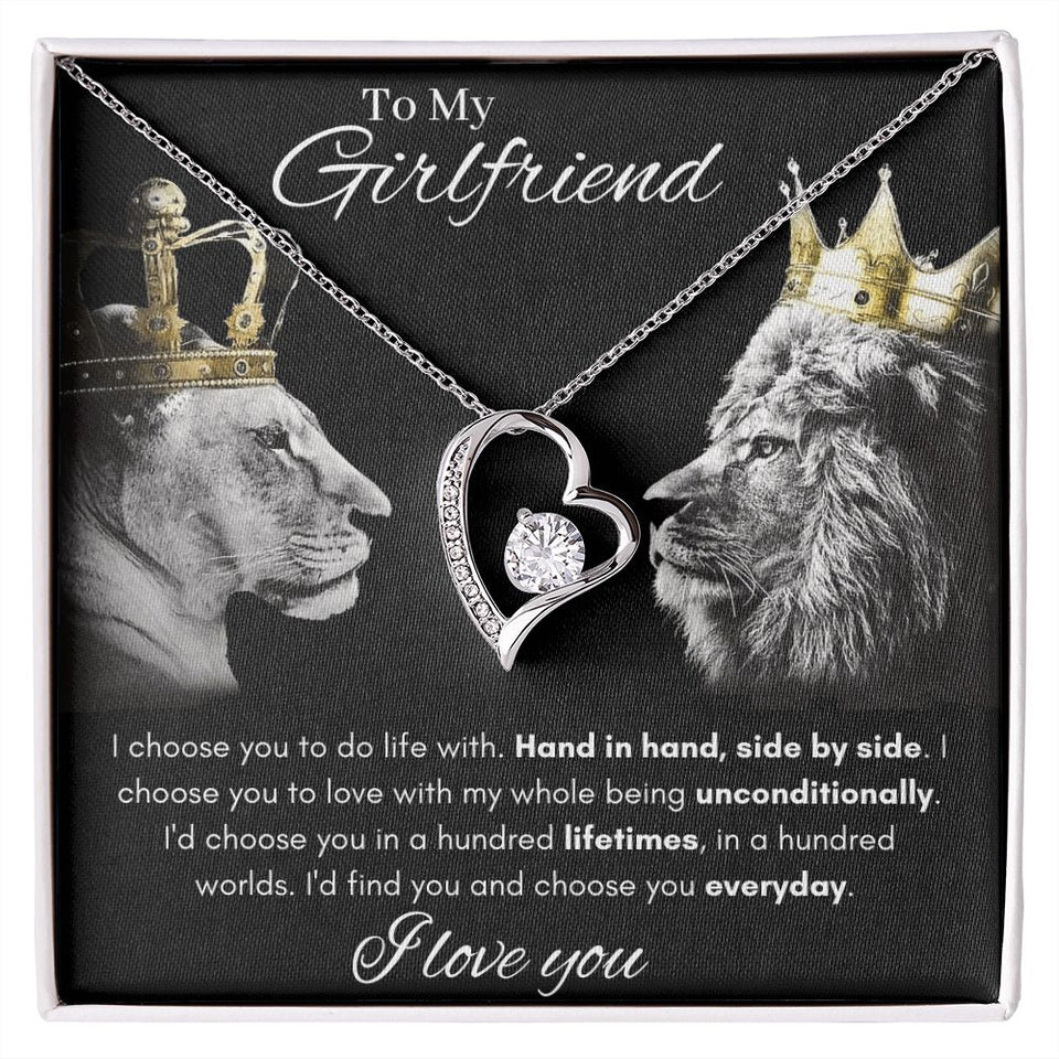 To My Girlfriend - Forever Love Necklace - Hand in Hand Gift For Mom, necklace For Wife, Gift For Mother's Day
