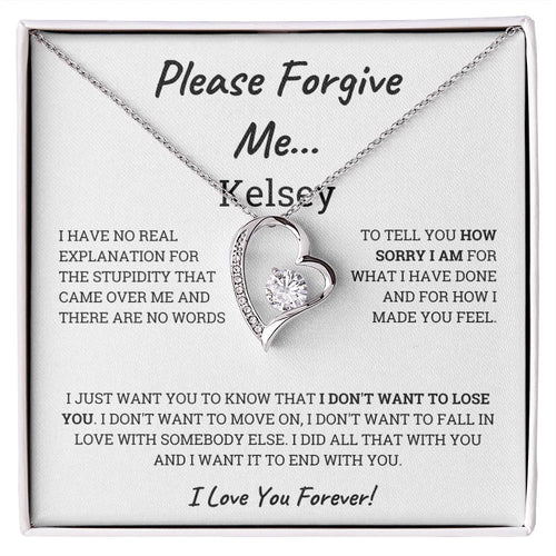 Please forgive me Personalized Forever Love Necklace, Apology Gift