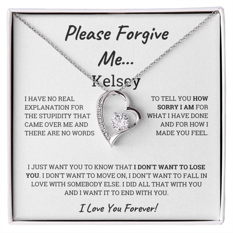 Please forgive me Personalized Forever Love Necklace, Apology Gift