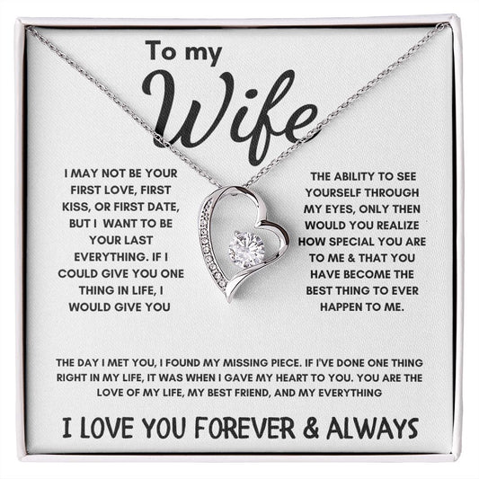 To My Wife - Forever Love Necklace - The Day I Met You - White Card Gift For Mom, necklace For Wife, Gift For Mother's Day