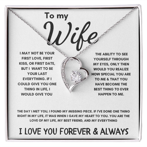 To My Wife - Forever Love Necklace - The Day I Met You - White Card Gift For Mom, necklace For Wife, Gift For Mother's Day