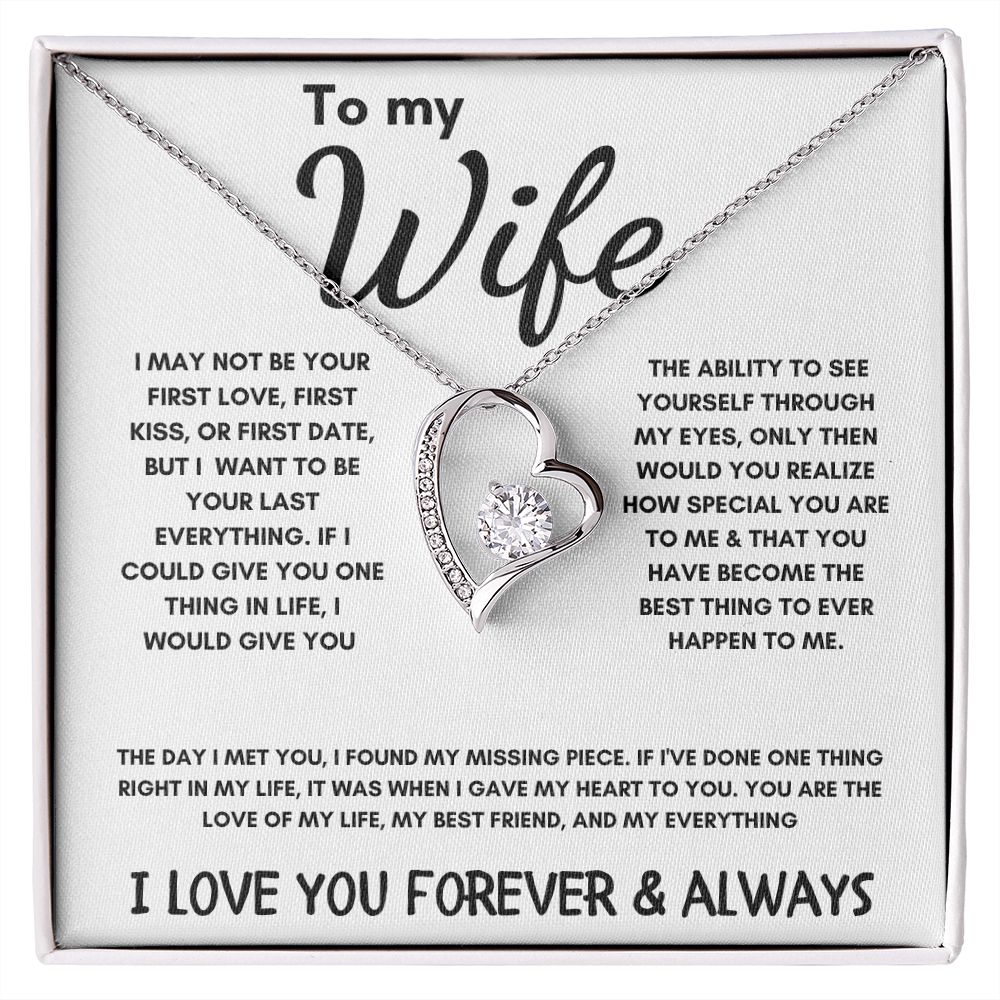 To My Wife - Forever Love Necklace - The Day I Met You - White Card Gift For Mom, necklace For Wife, Gift For Mother's Day
