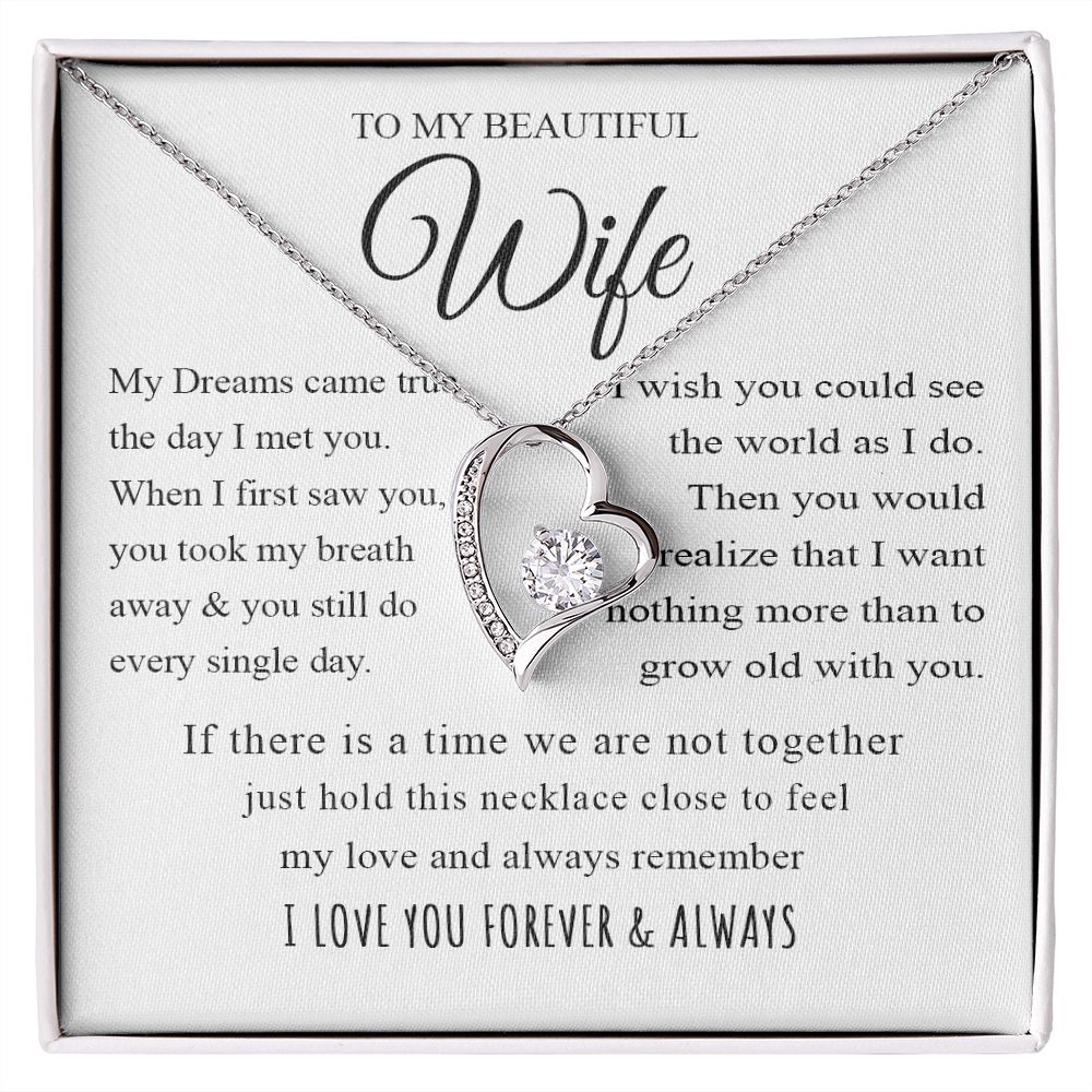 To My Beautiful Wife | My Dreams Came True | Forever Love Necklace