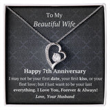Wife 7th Anniversary Forever Love Heart Necklace